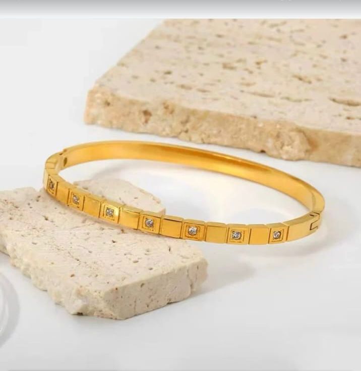 Minimalist White Filled Bangle