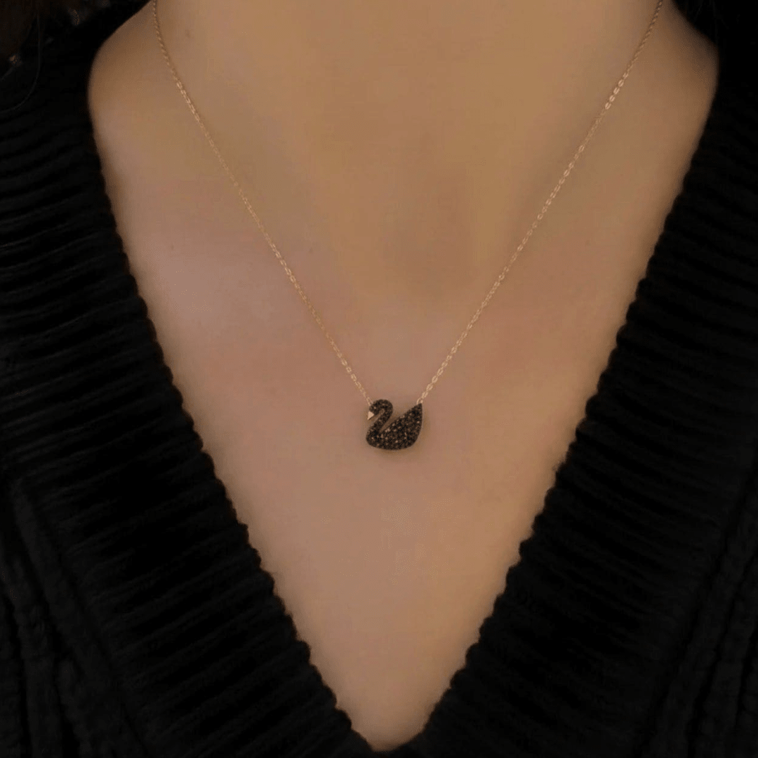 Swan Black Neclace - TrendFity